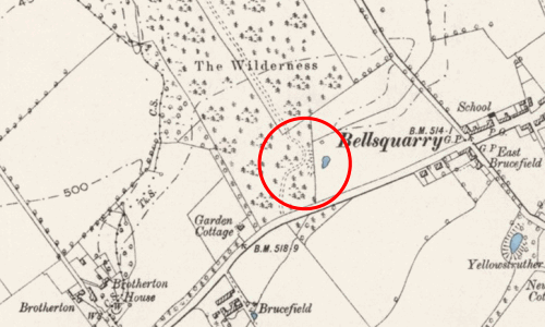 Ordnance Survey map of 1893 showing location of Bellsquarry shale oil works
